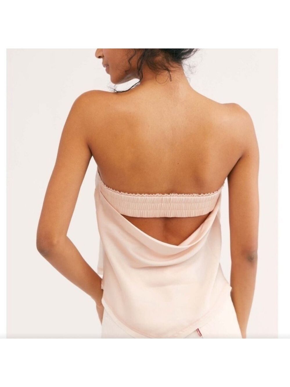 Strapless Draped Back Women’s Top — Blush Pink